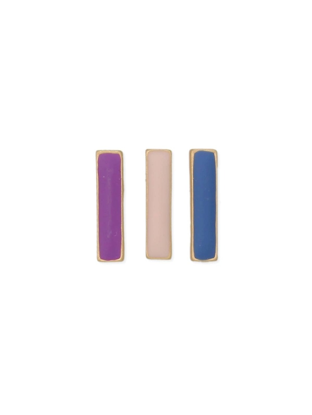 Cool Breeze Enamel Bar Gold Post Earrings